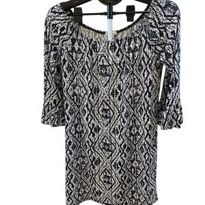 Haani Black and White Abstract Dress